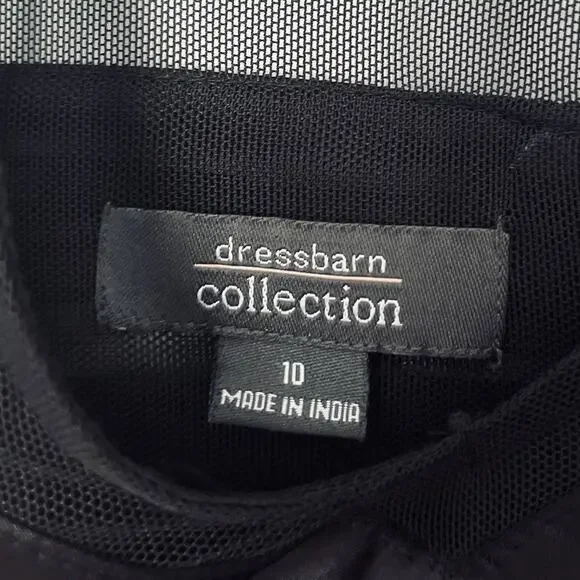 Vintage Dressbarn Women's Black Ribbed 90s Goth V-neck Corset Style Blouse sz 10 - Picture 11 of 13